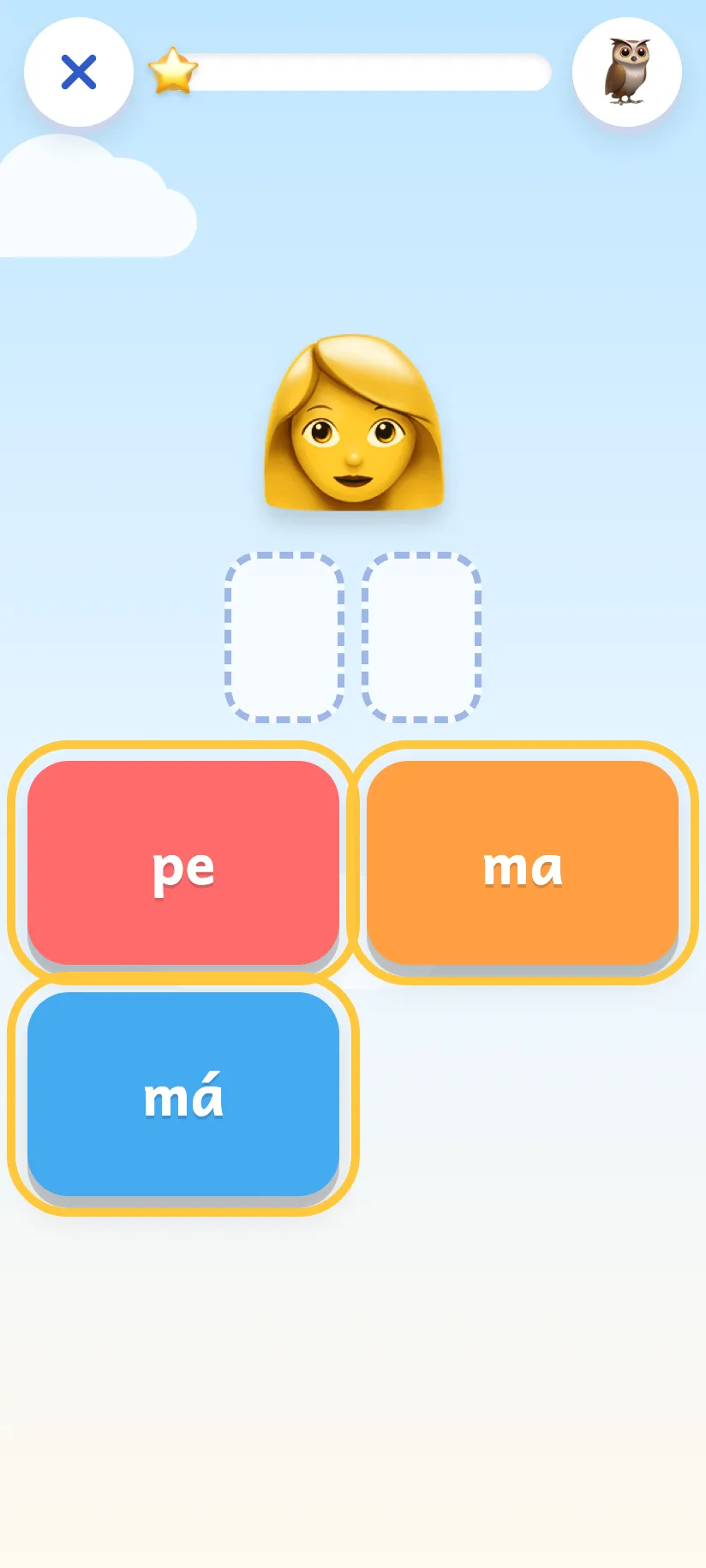 Juego para armar la palabra con sílabas